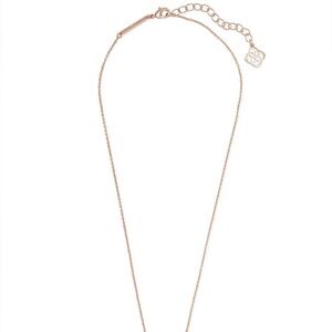 Kendra Scott Ari Heart Rose Gold Pendant Necklace in Light Pink Drusy